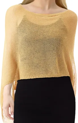 1 Pcs Women Sheer Poncho Shrug Summer Sheer Blouse Top Lightweight Poncho Sheer Bolero for Formal Evening Dress
