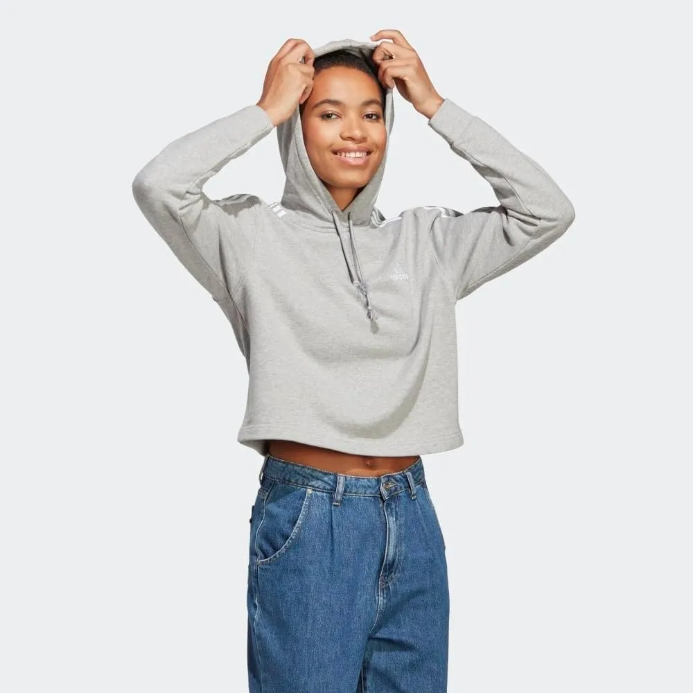 adidas Women's Essentials 3-Stripes French Terry Cropped Hoodie