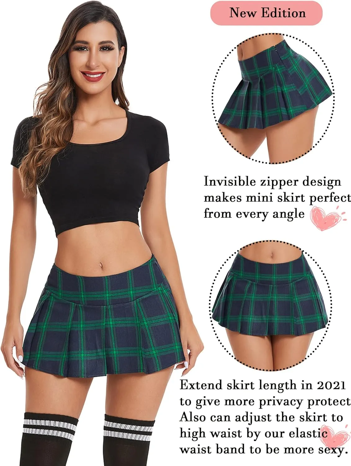 Avidlove Mini Pleated Skirts for Women Mini Plaid Skirt XS-XXL