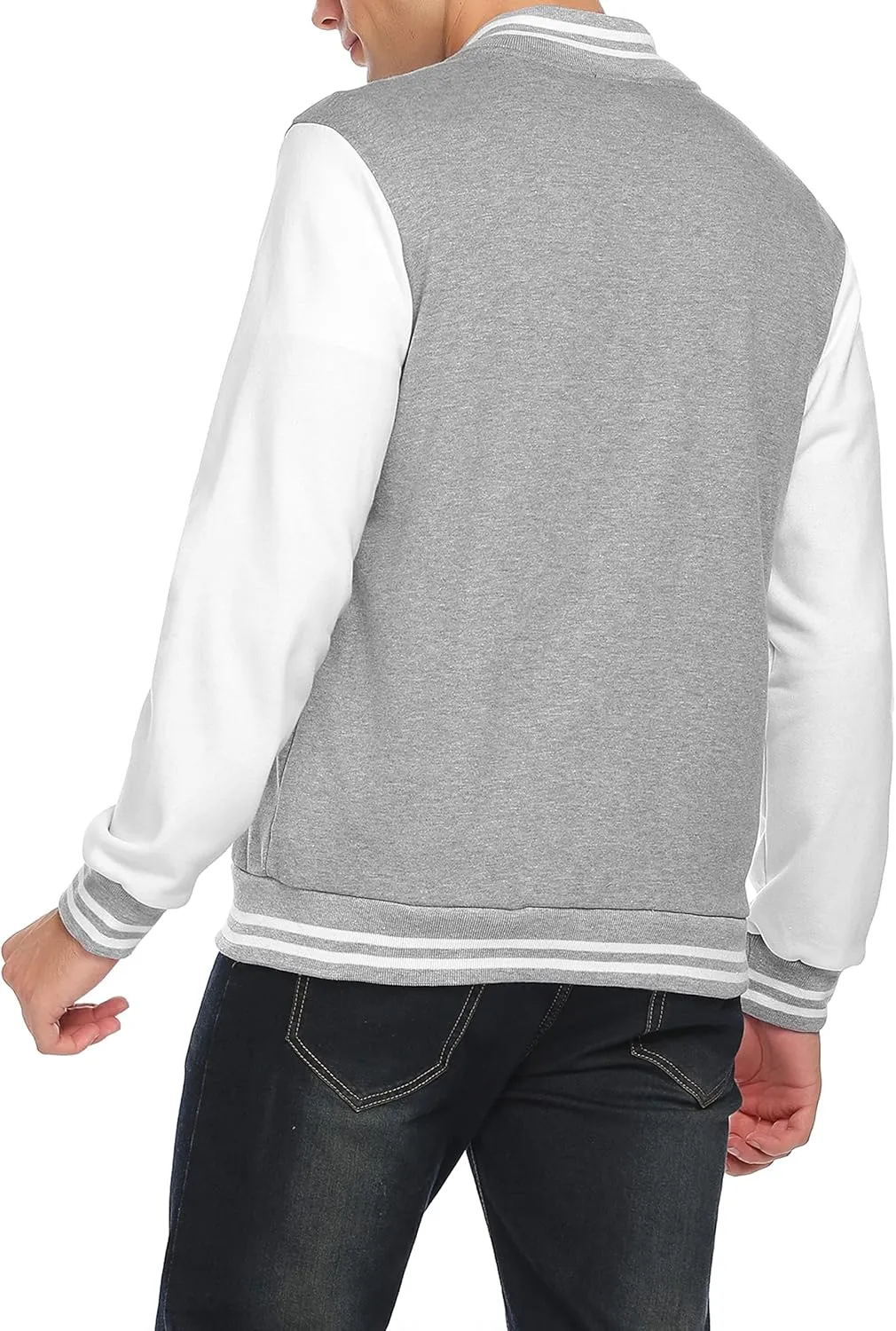 COOFANDY Men's Fashion Varsity Jacket Causal Slim Fit Cotton Letterman Baseball Bomber Jackets