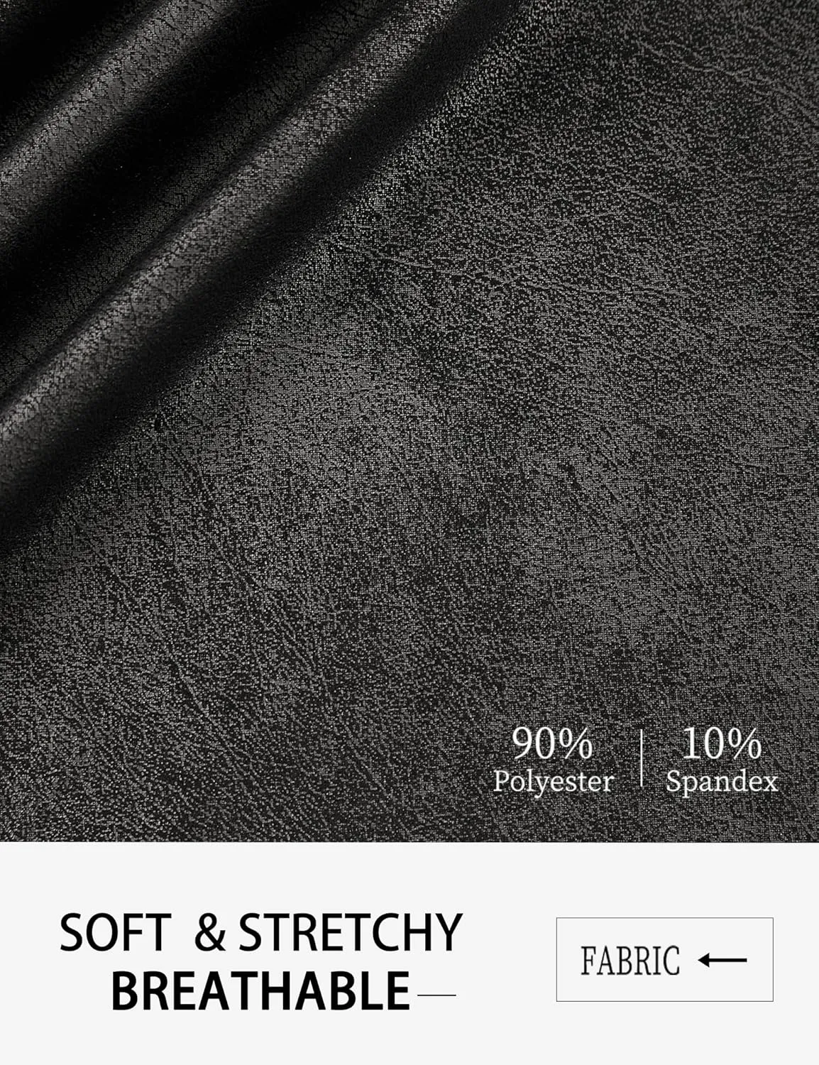JK SUE JONES Faux Leather Pants for Women Bell Bottoms with Pockets Shiny Pleather Leggings Sexy High Waisted Tummy Control
