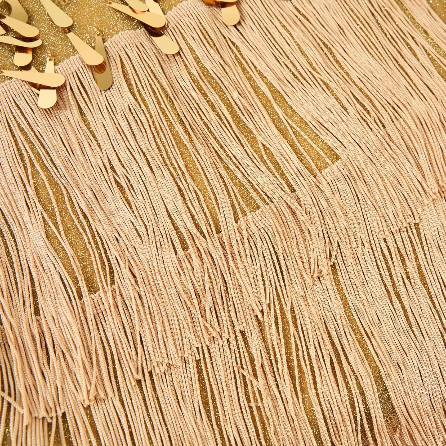 LOLANTA 2Pcs Girls Sequin Fringe Dress, Salsa Cha Cha Tassel Latin Dance Dress & Shorts, Adjustable Spaghetti Strap 5-13 Yrs