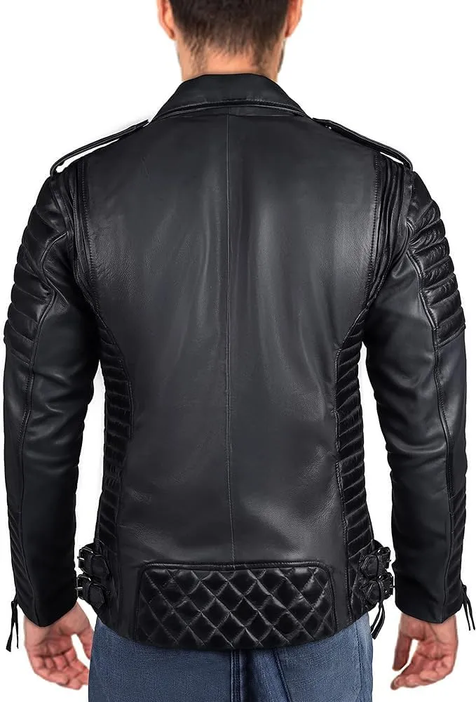 Men Leather Jacket - Lambskin Winter Vintage Motorcycle Biker Jacket, Coat Soft & Stylish Moto Ride & Racing Jacket's