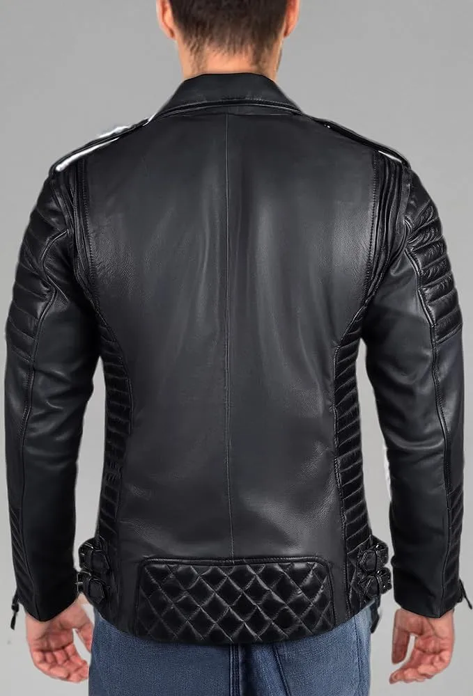 Men Leather Jacket - Lambskin Winter Vintage Motorcycle Biker Jacket, Coat Soft & Stylish Moto Ride & Racing Jacket's