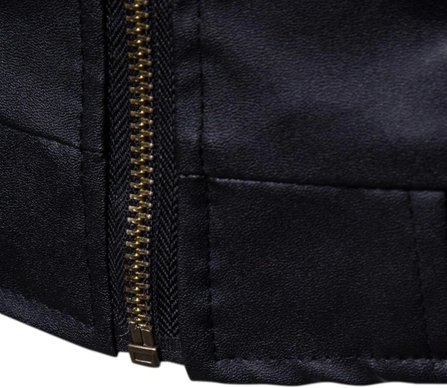 Men's Classic Zip Up Bomber Faux Leather Jackets Stand Collar Motorcycle Jacket Casual Lightweight Windbreaker Coats