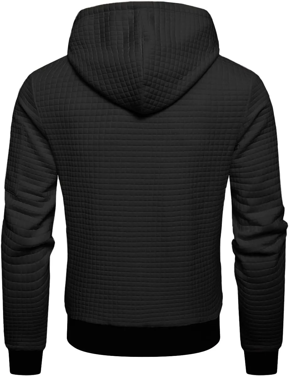 Mens Lightweight Hoodie Full Zip Sweatshirt Casual Jacket Coat