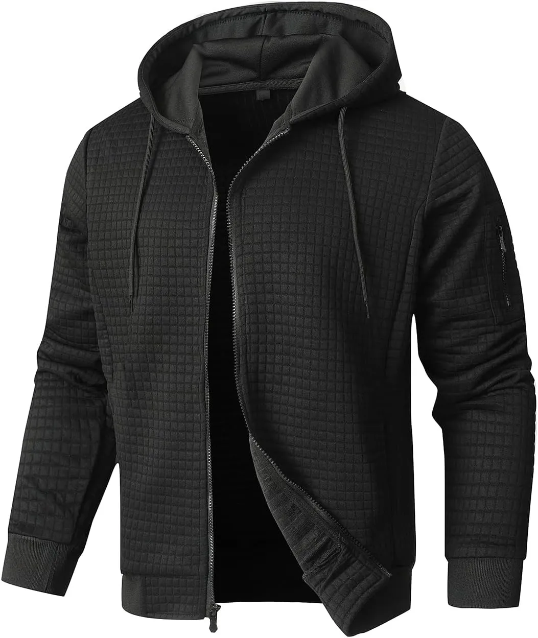 Mens Lightweight Hoodie Full Zip Sweatshirt Casual Jacket Coat