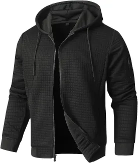 Mens Lightweight Hoodie Full Zip Sweatshirt Casual Jacket Coat