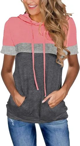 MixShe Womens Tops Summer Clothes Casual Shirts Ladies Hoodies Pullover Short Sleeve Blouses Trendy Fashion Tunics