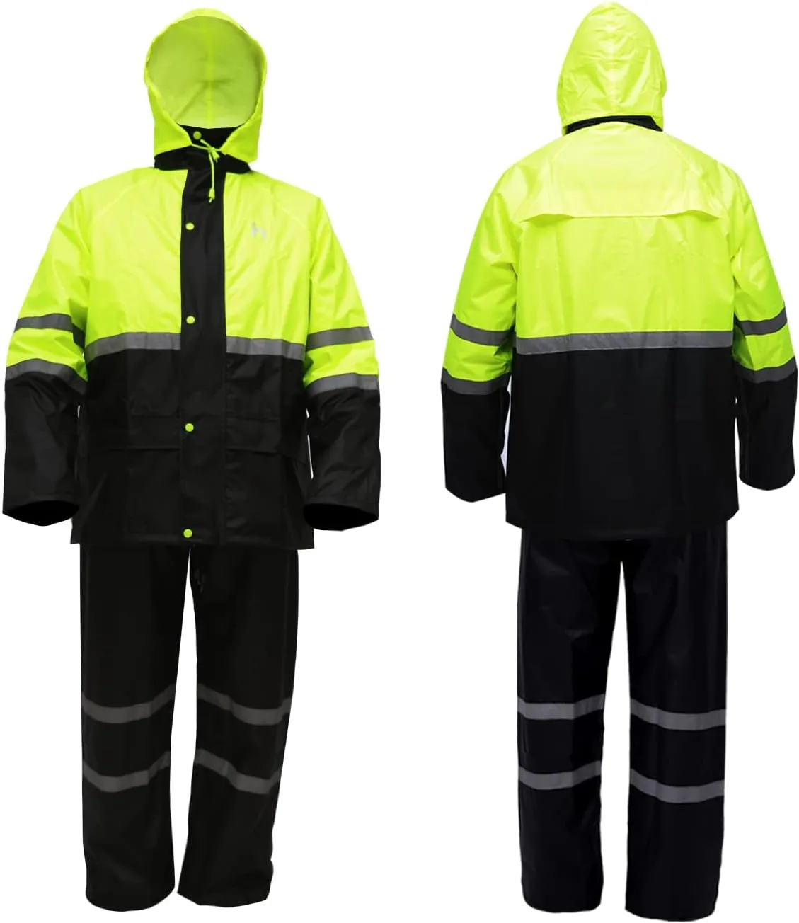 Rain Suit, High Visibility Reflective Safety Jacket, Lightweight Rain Gear, Waterproof Rain Jacket with Pants