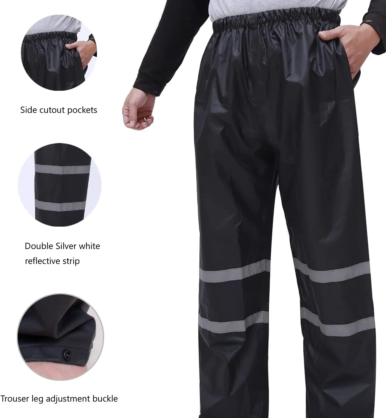 Rain Suit, High Visibility Reflective Safety Jacket, Lightweight Rain Gear, Waterproof Rain Jacket with Pants