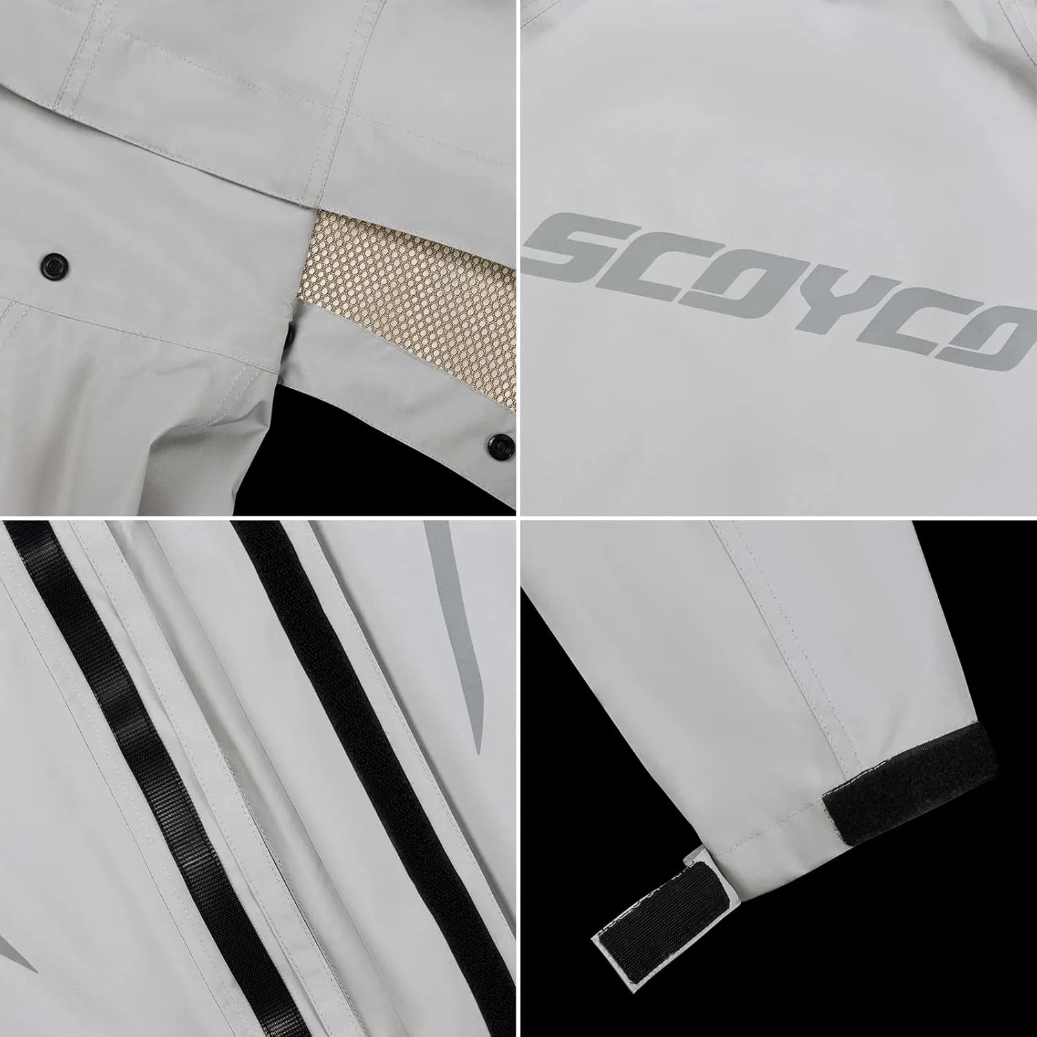 Scoyco Motorcycle Rain Suit Reflective Rain Jacket and Pants