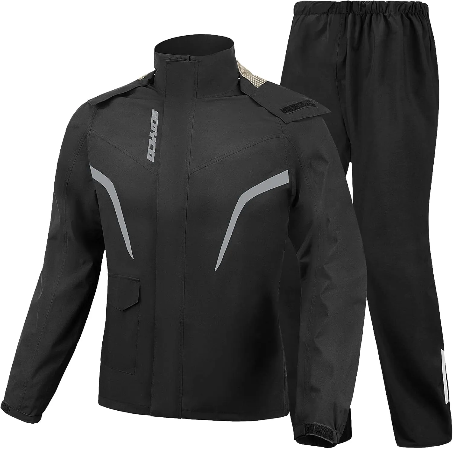 Scoyco Motorcycle Rain Suit Reflective Rain Jacket and Pants