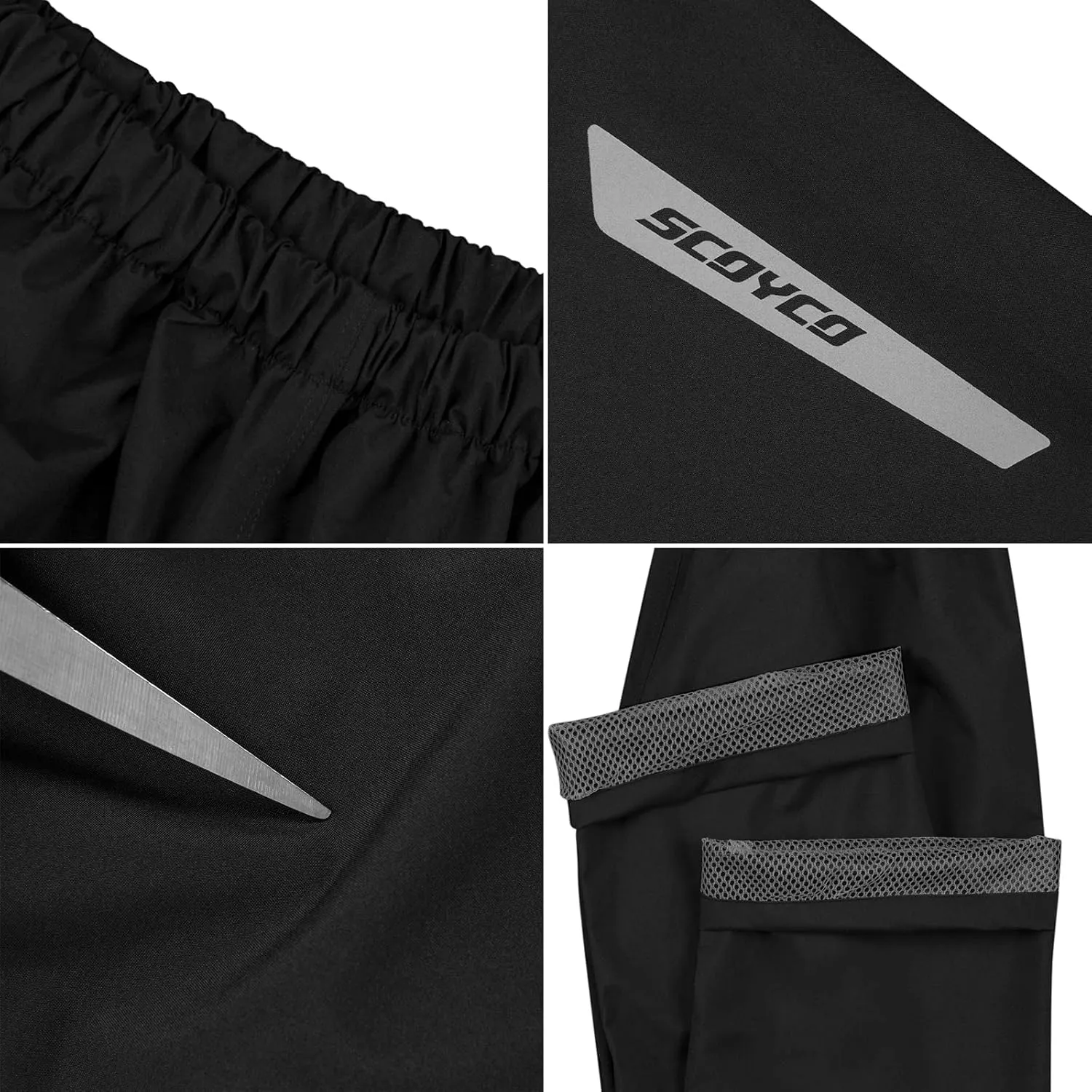 Scoyco Motorcycle Rain Suit Reflective Rain Jacket and Pants