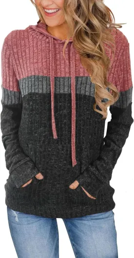 Sweaters for Women Fall Tops Long Sleeve Hoodie Ladies Sweatshirts Pullover Blouses Loose Casual Fashion Clothes
