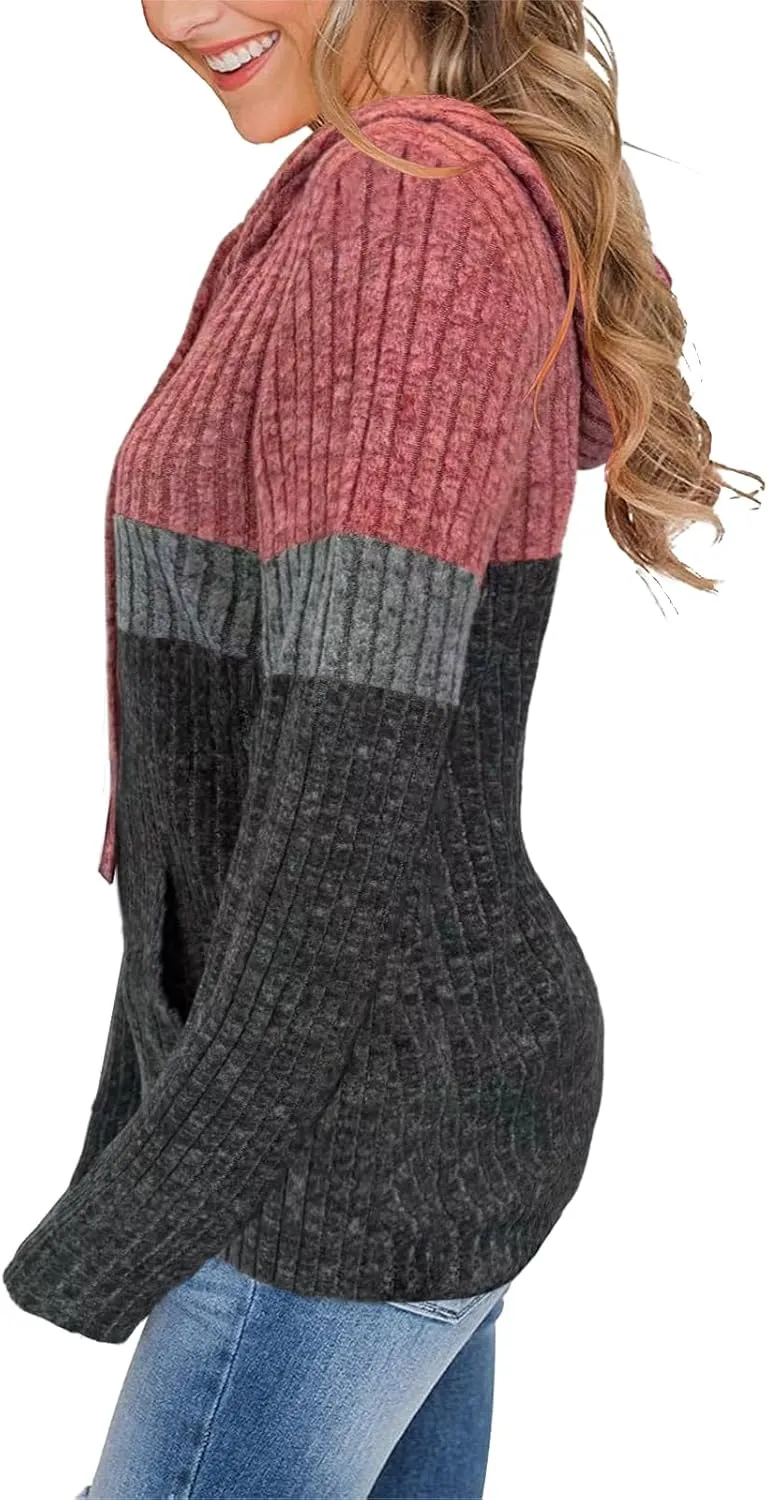 Sweaters for Women Fall Tops Long Sleeve Hoodie Ladies Sweatshirts Pullover Blouses Loose Casual Fashion Clothes