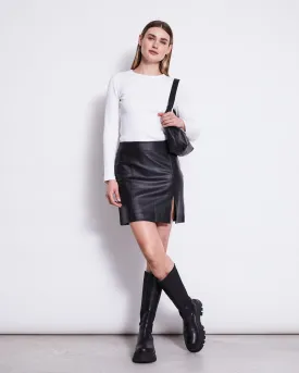 THE VEGAN COATED SKIRT BLACK