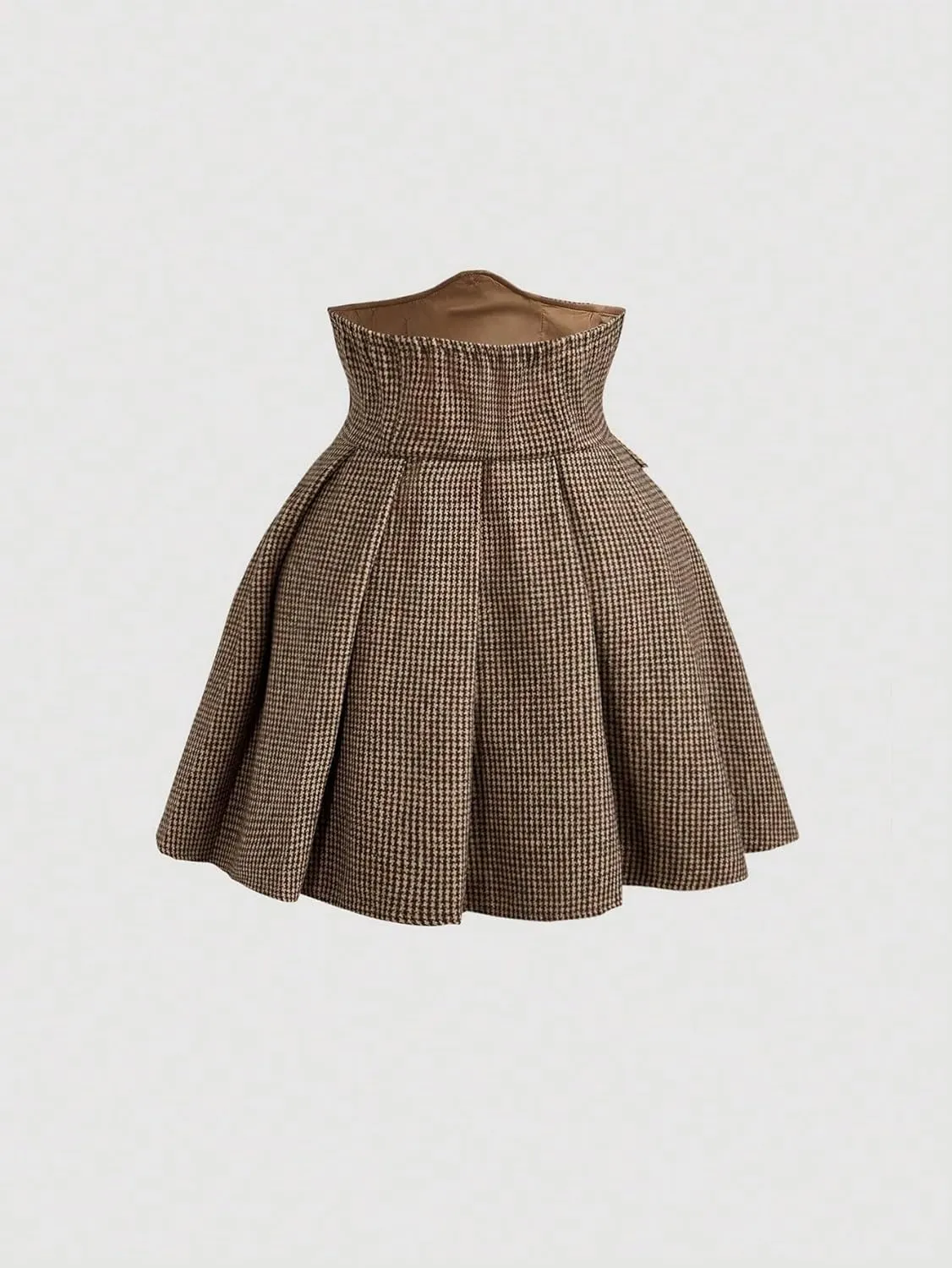 Women's Basic Mini Skirt High Waisted Pleated Retro Plaid Skirt