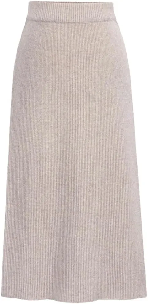 Women's Large Size Knit Pencil Skirt Elastic High Waist Split Midi Skirt Basic Office Casual Wrap Hip Skirt