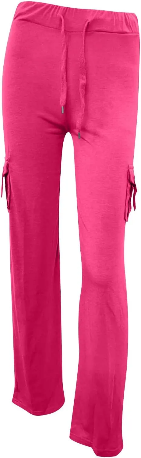 Xiaojmake Wide Leg Cargo Pant with Pockets Women High Waisted Bootcut Yoga Pants Casual Plus Size Stretch Flare Leggings 2025