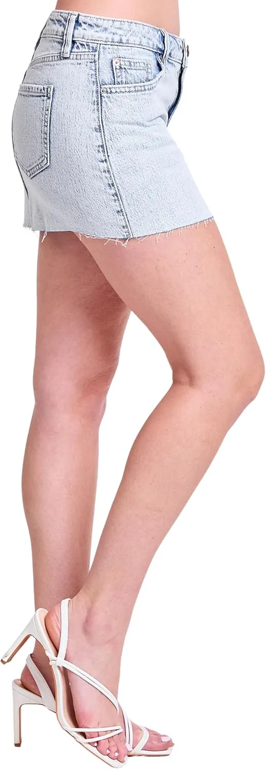 YMI Royalty for Me Women's Micro Mini Skirt with Raw Hem