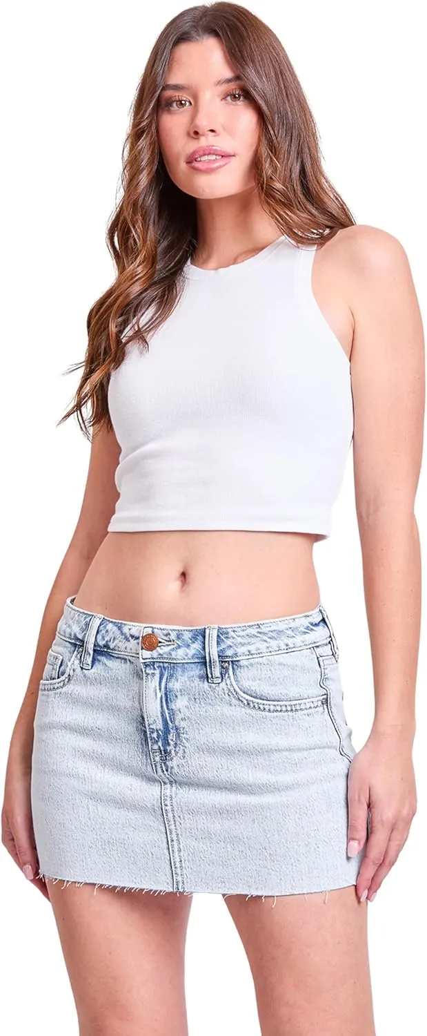 YMI Royalty for Me Women's Micro Mini Skirt with Raw Hem